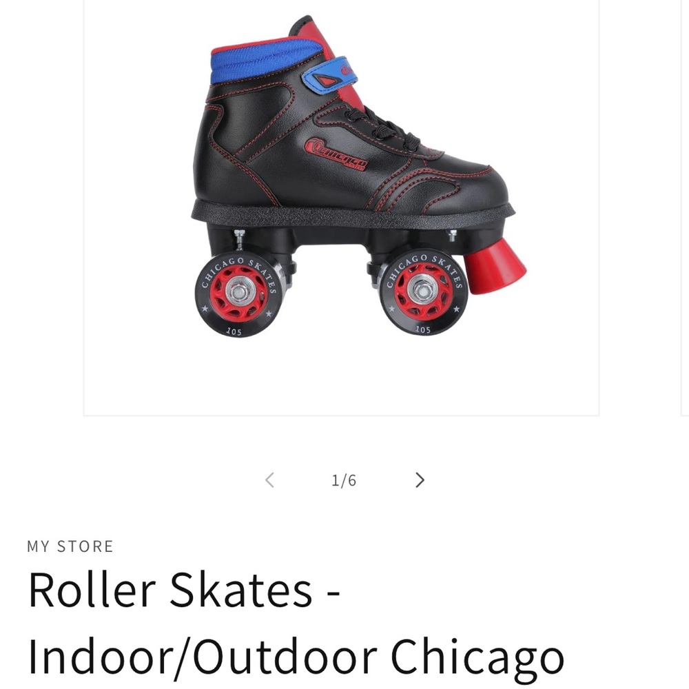 Chicago Roller Skates for Kids – Black and Red